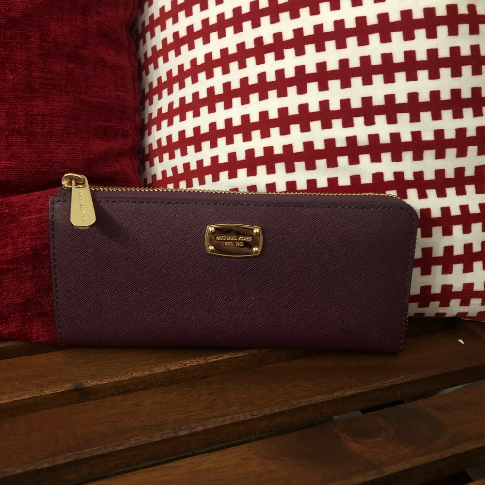 Authentic MK Wallet in Maroon